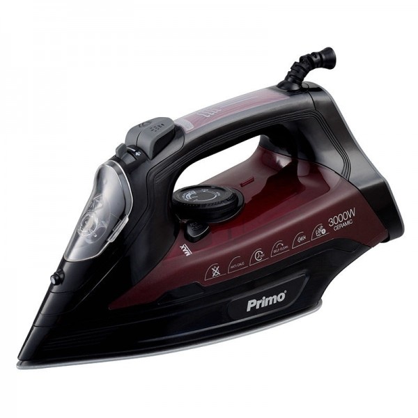 Primo Σίδερο ατμού PRSI-40313 Primo Κεραμική πλάκα 3000W Anti-drip-Anti-calc-Auto shut-off Μαύρο-Μπορντώ 400313