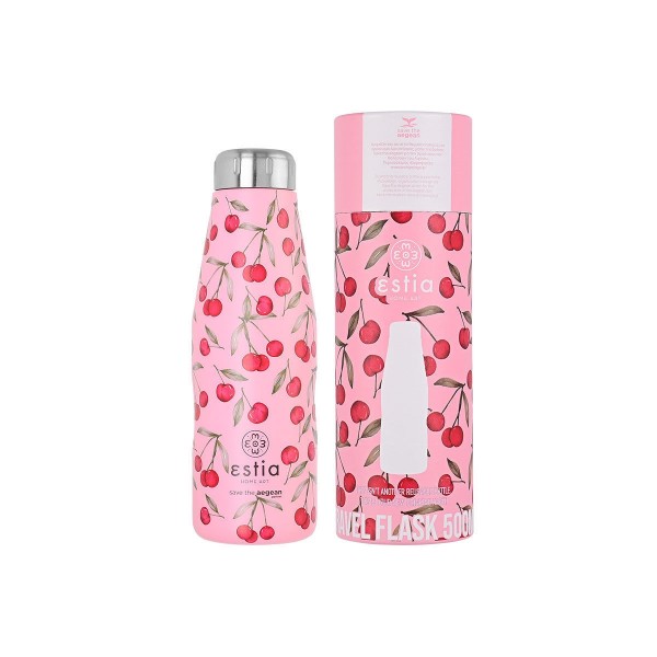 ΘΕΡΜΟΣ TRAVEL FLASK SAVE THE AEGEAN 500ml CHERRY ROSE 01-16647