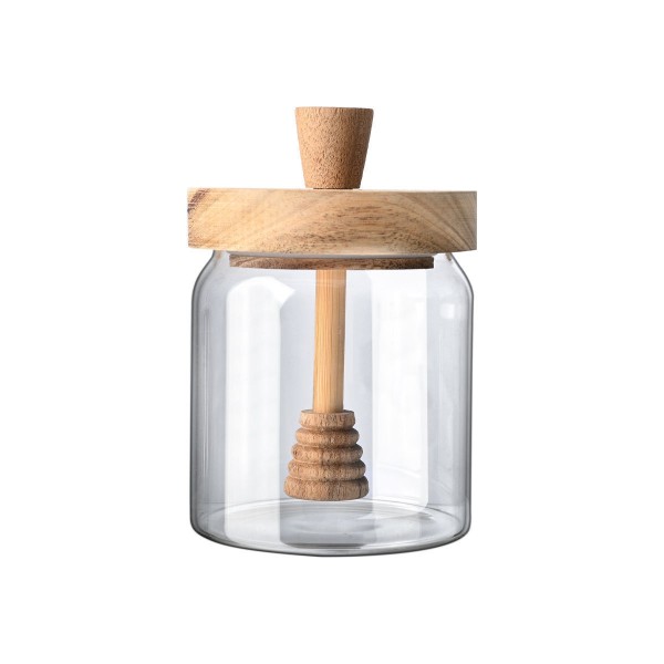 ΔΟΧΕΙΟ ΜΕΛΙΟΥ ALLURE ΓΥΑΛΙΝΟ 450ml 9x9x13.5cm ΜΕ ΚΟΥΤΑΛΙ ΜΕΛΙΟΥ 01-17453