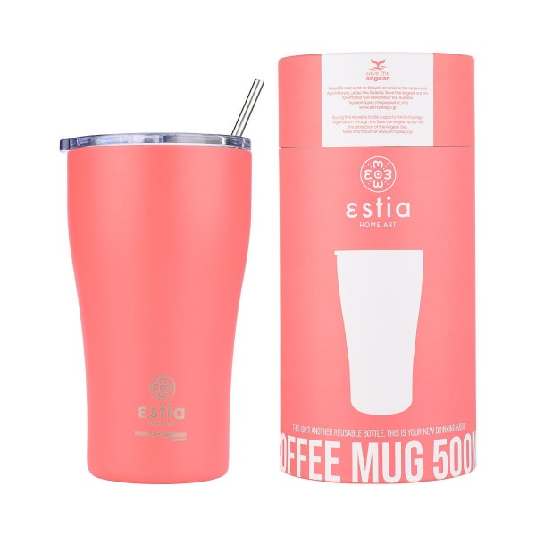ΘΕΡΜΟΣ COFFEE MUG SAVE THE AEGEAN 500ml FUSION CORAL ΚΩΔΙΚΟΣ 01-23164