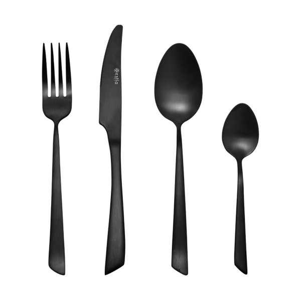ΣΕΤ ΜΑΧΑΙΡΟΠΙΡΟΥΝΑ EDGE BLACK ΑΝΟΞΕΙΔΩΤΟ ΑΤΣΑΛΙ 18/0 ΜΑΥΡΟ MAT 24 ΤΕΜ. 01-29173