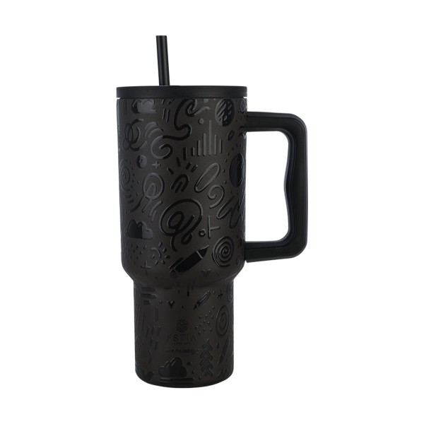 ΘΕΡΜΟΣ STRAW TUMBLER XL SAVE THE AEGEAN 900ml NOIR ECHO 01-32098