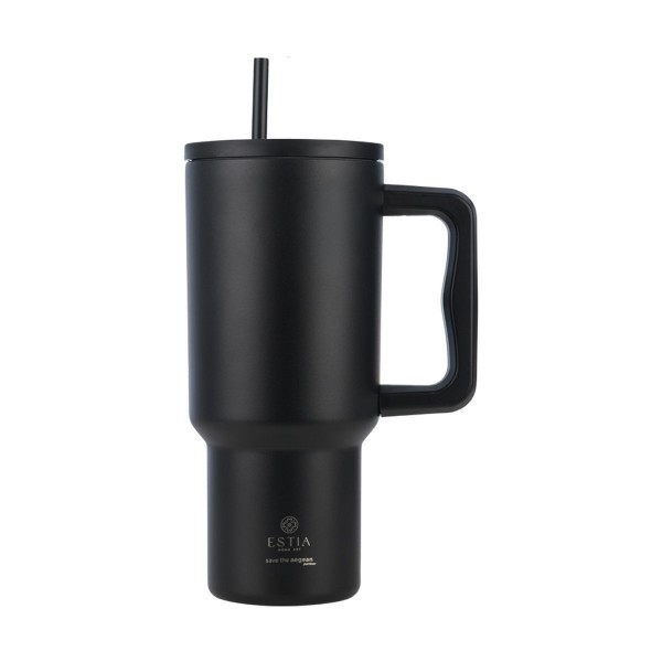 ΘΕΡΜΟΣ STRAW TUMBLER XL SAVE THE AEGEAN 900ml MIDNIGHT BLACK 01-32111