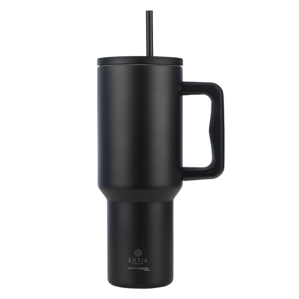 ΘΕΡΜΟΣ STRAW TUMBLER XL SAVE THE AEGEAN 1200ml MIDNIGHT BLACK 01-32180