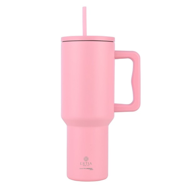 ΘΕΡΜΟΣ STRAW TUMBLER XL SAVE THE AEGEAN 1200ml BLOSSOM ROSE 01-32210