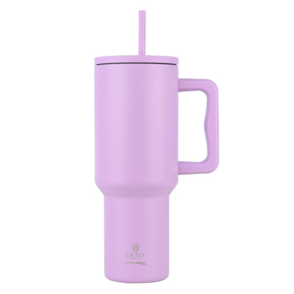 ΘΕΡΜΟΣ STRAW TUMBLER XL SAVE THE AEGEAN 1200ml LAVENDER PURPLE 01-32227