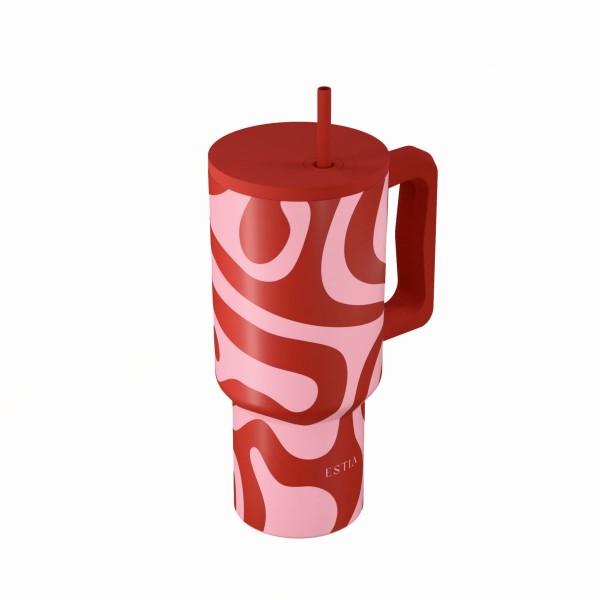 ΘΕΡΜΟΣ STRAW TUMBLER XL SAVE THE AEGEAN 900ml CORAL WAVES 01-41588