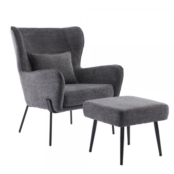 CHILLOUT ΠΟΛΥΘΡΟΝΑ ΣΚΑΜΠΩ ΣΕΤ ΓΚΡΙ ΣΚΟΥΡΟ 84x74x97.5cm