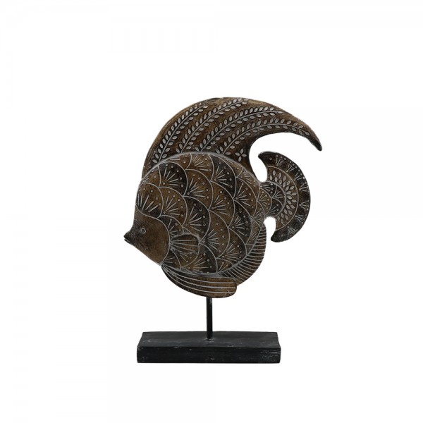 GOURAMI ΔΙΑΚΟΣΜΗΤΙΚΟ ΨΑΡΙ POLYRESIN ΚΑΦΕ 19,3x5,8xY24,7cm