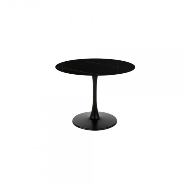 VOLCANO ΤΡΑΠΕΖΙ ΡΟΤΟΝΤΑ ΜΑΥΡΟ 90x90xH75cm