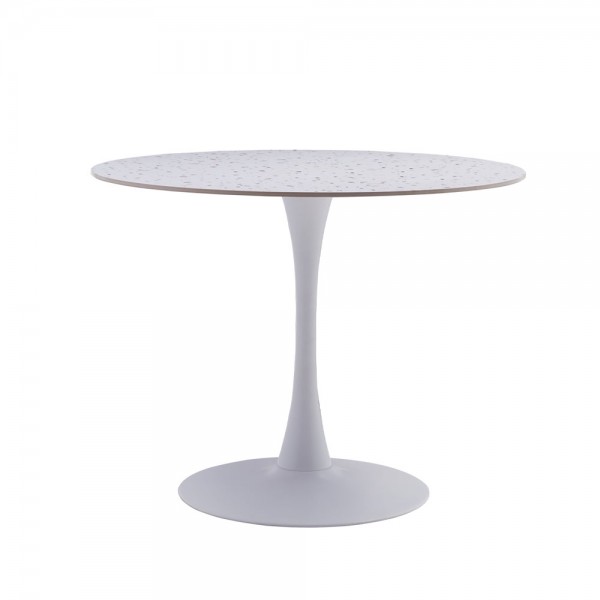 NOUGAT ΤΡΑΠΕΖΙ ΡΟΤΟΝΤΑ TERRAZZO 100x100x75cm