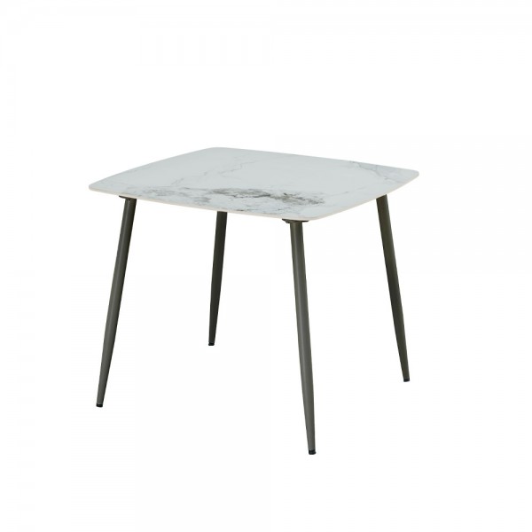 QUADRO ΤΡΑΠΕΖΙ ΛΕΥΚΟ ΜΕ ΟΨΗ ΜΑΡΜΑΡΟΥ 90x90x77 02-0671
