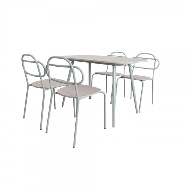 ITALIAN ΤΡΑΠΕΖΑΡΙΑ SET 4+1 ΦΥΣΙΚΟ ΑΝΟΙΧΤΟ 120x75x75 02-0673