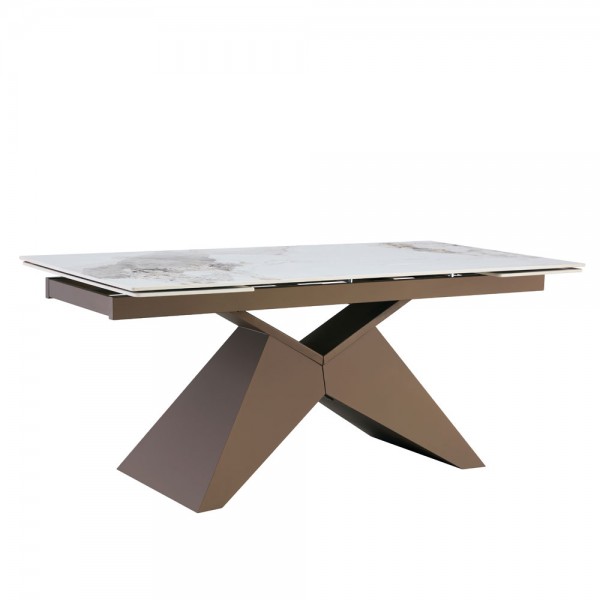 MARRON ΤΡΑΠΕΖΙ ΕΠΕΚΤΕΙΝΟΜΕΝΟ-Η ΛΕΥΚΟ ΜΕ ΟΨΗ ΜΑΡΜΑΡΟΥ 180x90x75cm