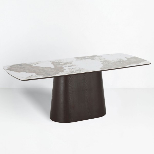 CANYON ΤΡΑΠΕΖΙ ΚΑΦΕ BITTER ΛΕΥΚΟ ΜΕ ΟΨΗ ΜΑΡΜΑΡΟΥ 200x90x76cm