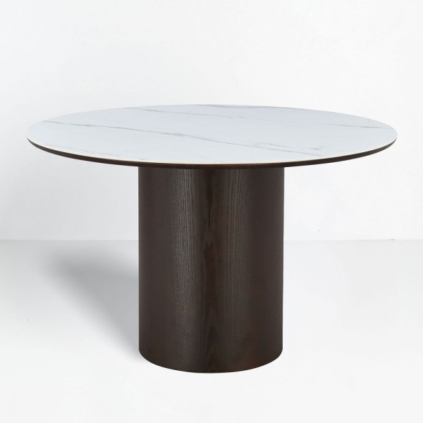 AMARO ΤΡΑΠΕΖΙ ΚΑΦΕ BITTER ΛΕΥΚΟ ΜΕ ΟΨΗ ΜΑΡΜΑΡΟΥ 120x120x75cm