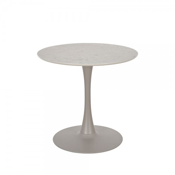 CASPIAN ΤΡΑΠΕΖΙ ΓΚΡΙ ΜΕ ΟΨΗ ΜΑΡΜΑΡΟΥ 80x80x75cm