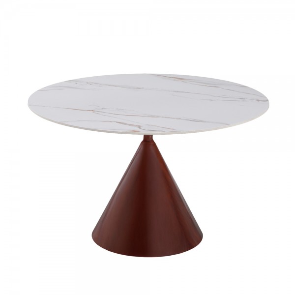 NOISETTE ΤΡΑΠΕΖΙ ΛΕΥΚΟ ΜΕ ΟΨΗ ΜΑΡΜΑΡΟΥ 120x120x76cm