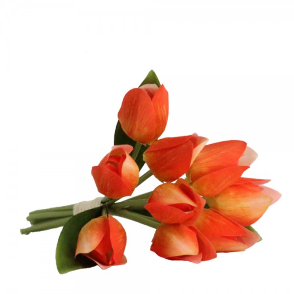 TULIPE ΤΕΧΝΗΤΟ ΜΠΟΥΚΕΤΟ ΠΟΡΤΟΚΑΛΙ Δ16xΥ30cm ΣΕΤ 9ΤΜΧ