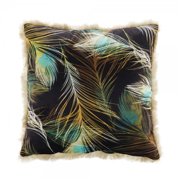 FEATHERS ΔΙΑΚΟΣΜΗΤΙΚΟ ΜΑΞΙΛΑΡΙ ΒΕΛΟΥΔΟ ΠΟΛΥΧΡΩΜΟ 45x45cm