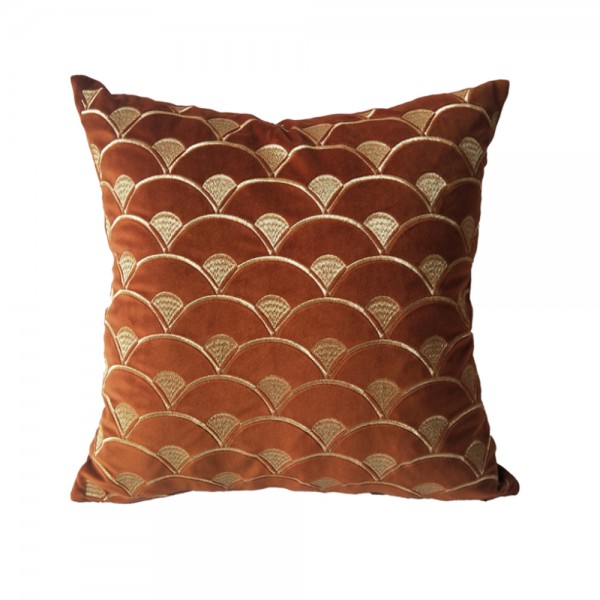 SUNRISE ΜΑΞΙΛΑΡΙ ΒΕΛΟΥΔΟ TERRACOTTA/ΧΡΥΣΟ 45x45cm