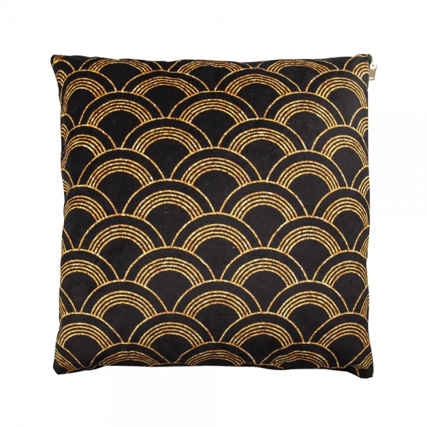 SUNRISE 1 ΔΙΑΚΟΣΜΗΤΙΚΟ ΜΑΞΙΛΑΡΙ ΒΕΛΟΥΔΟ ΜΑΥΡΟ/ΧΡΥΣΟ 45x45cm