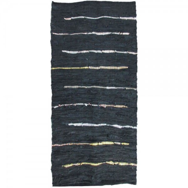 LINES ΧΑΛΙ ΔΕΡΜΑ ΜΑΥΡΟ ΜΠΕΖ ΛΕΥΚΟ 60x90cm 020493