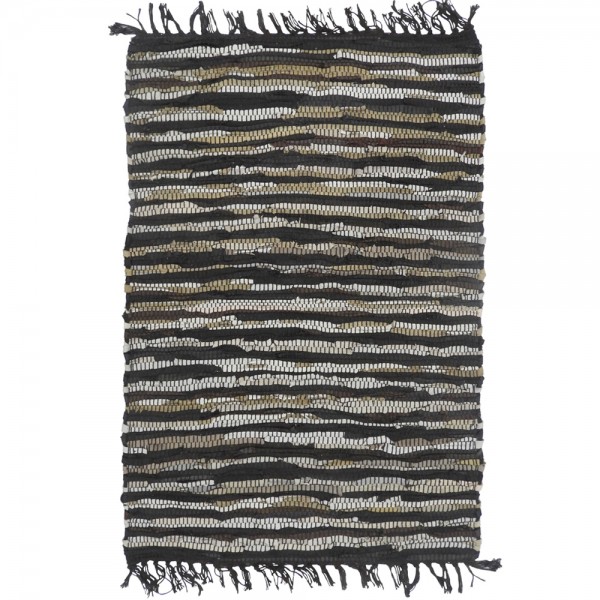 BOHO ΧΑΛΙ ΔΕΡΜΑ ΜΑΥΡΟ ΜΠΕΖ 60x90cm 020497