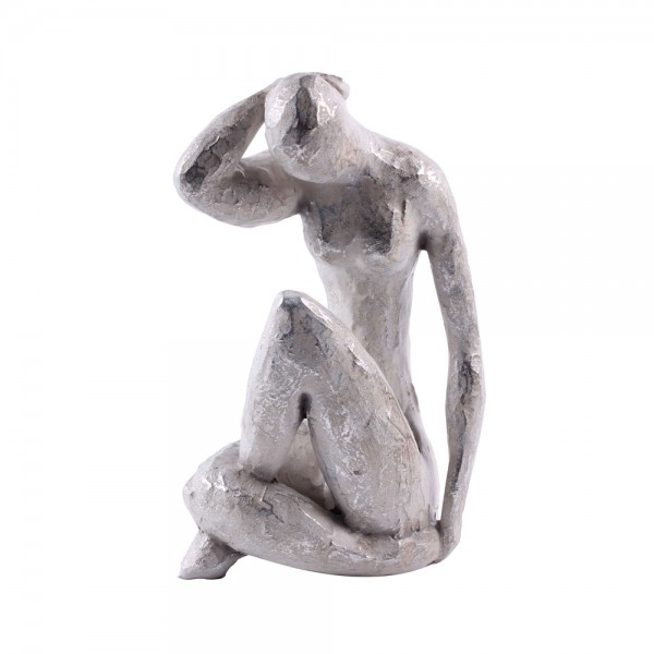 POZA 2 DECO ΦΙΓΟΥΡΑ POLYRESIN ΑΣΗΜΙ 14x10xH21cm