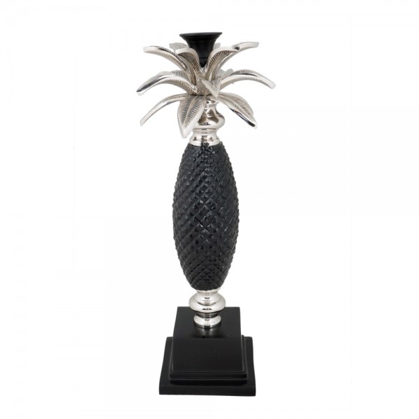 ANANAS ΚΗΡΟΠΗΓΙΟ ΜΕΤΑΛΛΟ ΑΣΗΜΙ ΜΑΥΡΟ D13xH44cm