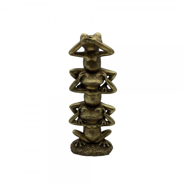 FROGGIES 1 DECO ΒΑΤΡΑΧΟΣ POLYRESIN ΧΡΥΣΟ 9,3x5,8xH21,8cm