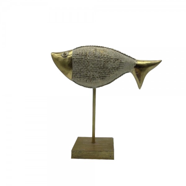SAKANA 1 DECO ΨΑΡΙ POLYRESIN ΧΡΥΣΟ 21,4x5,9xH21,9cm