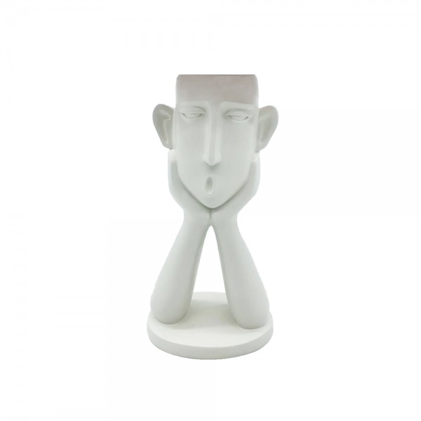 ROMANCE 1 ΒΑΖΟ ΦΙΓΟΥΡΑ POLYRESIN ΑΣΠΡΟ 12,8x8,8xH25,8cm