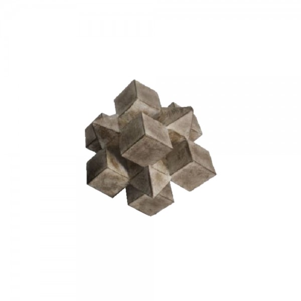 3D CUBE ΔΙΑΚΟΣΜΗΤΙΚΟ ΚΟΜΠΟΣ 15x15x15cm POLYRESIN ΦΥΣΙΚΟ