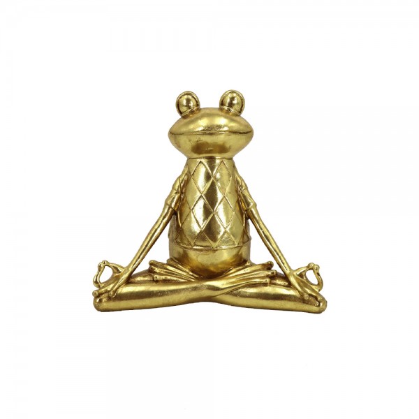 YOGA FROGIE 1 DECO ΒΑΤΡΑΧΟΣ POLYRESIN ΧΡΥΣΟ 20,5x11,8xH19,7cm