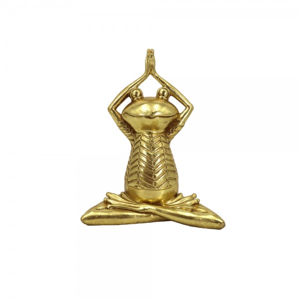 YOGA FROGIE 2 DECO ΒΑΤΡΑΧΟΣ POLYRESIN ΧΡΥΣΟ 16x10,5xH21cm
