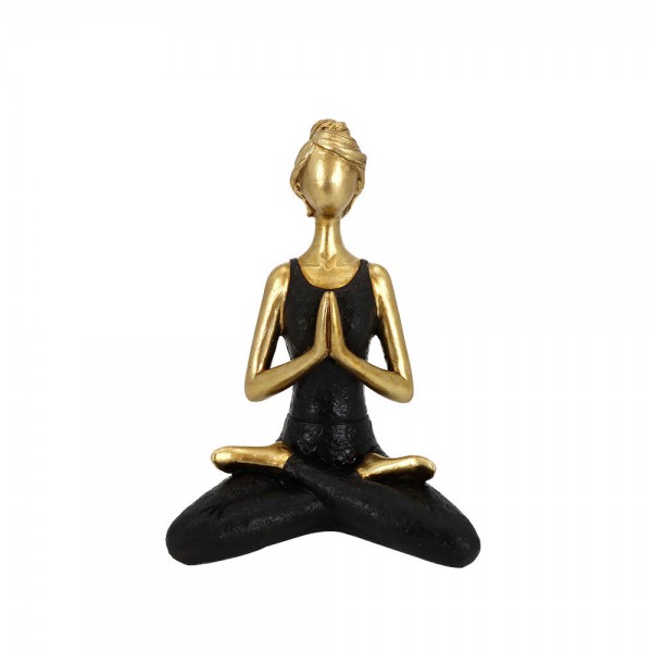 VASANTA 2 DECO ΦΙΓΟΥΡΑ POLYRESIN ΧΡΥΣΟ ΜΑΥΡΟ 13,5x9xH19cm 022719