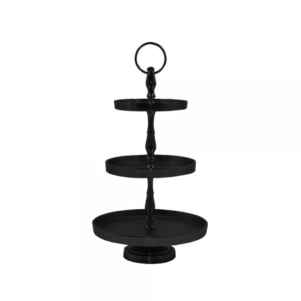 SERVIR STAND 3ΘΕΣΕΩΝ ΑΛΟΥΜΙΝΙΟ ΜΑΥΡΟ D22xH36cm