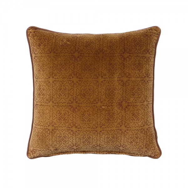 SUNDIAL C ΔΙΑΚΟΣΜΗΤΙΚΟ ΜΑΞΙΛΑΡΙ 50x50cm ΒΑΜΒΑΚΙ CARAMEL ΒΕΛΟΥΔΟ