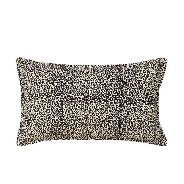 BLACK PEARL ΔΙΑΚΟΣΜΗΤΙΚΟ ΜΑΞΙΛΑΡΙ 40x60cm ΒΑΜΒΑΚΙ ΜΑΥΡΟ ΛΕΥΚΟ ΒΙΣΚΟΖΗ