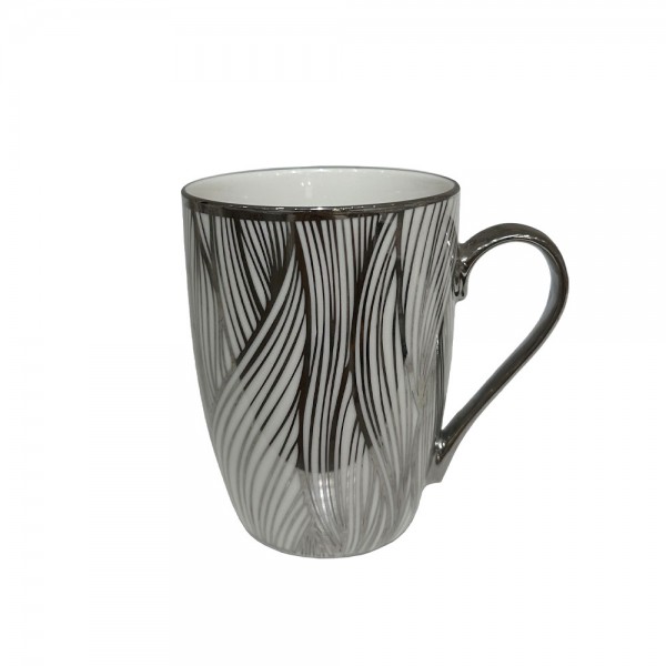 CHIC B ΚΟΥΠΑ NEW BONE CHINA ΛΕΥΚΟ SILVER D8,3xH10,5cm