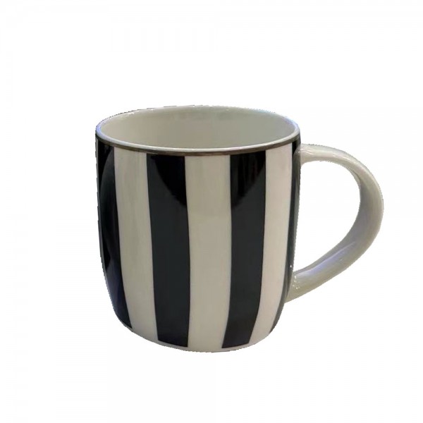 JOLIE ROMBUS ΚΟΥΠΑ NEW BONE CHINA ΛΕΥΚΟ ΜΑΥΡΟ ΧΡΥΣΟ D8,6xH9,2cm