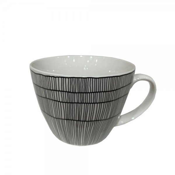 SERAX C ΚΟΥΠΑ NEW BONE CHINA ΛΕΥΚΟ ΜΑΥΡΟ D11xH8cm