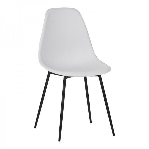 Καρέκλα Ballen pakoworld pp λευκό με μαύρα μεταλλικά πόδια 41.5x53x84.5εκ