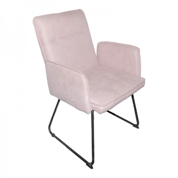 Πολυθρόνα Essential pakoworld ύφασμα σάπιο μήλο-πόδι μαύρο μεταλλικό 55.5x59x89εκ