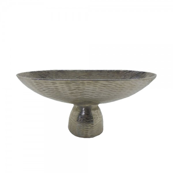 MENDO ΜΠΩΛ ΜΕ ΠΟΔΙ ΑΛΟΥΜΙΝΙΟ SILVER NICKEL 35,5x12xH15,25cm