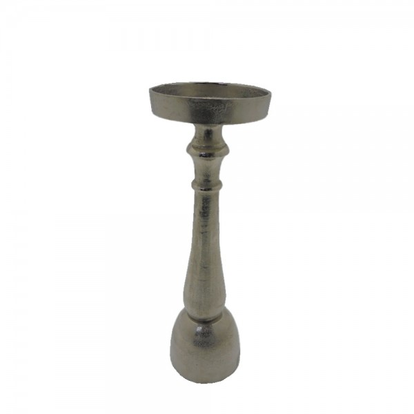 LUXOR CANDLE ΚΗΡΟΠΗΓΙΟ ΑΛΟΥΜΙΝΙΟ SILVER NICKEL 14x14xH43,25cm