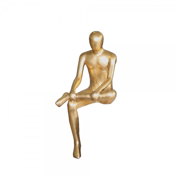 HANGING MAN DECO ΦΙΓΟΥΡΑ ΤΕΧΝΗΤΗ ΠΕΤΡΑ ΧΡΥΣΟ 19x23xH43cm