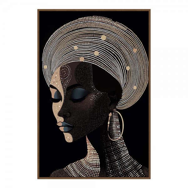 BLACK SOUL ΠΙΝΑΚΑΣ ΚΑΜΒΑΣ ΜΑΥΡΟ ΞΥΛΟ ΚΟΡΝΙΖΑ ΚΑΦΕ 82,6x122,6xH4,3cm