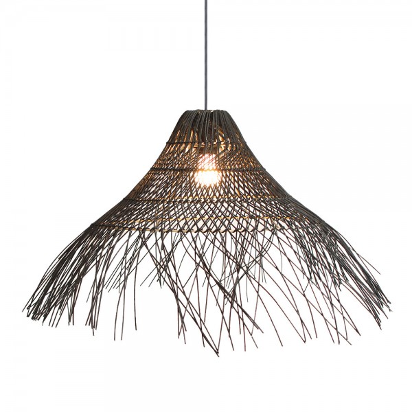 MEDUSE ΦΩΤΙΣΤΙΚΟ ΟΡΟΦΗΣ ΜΕΤΑΛΛΟ RATTAN ΜΑΥΡΟ 75x75xH26cm